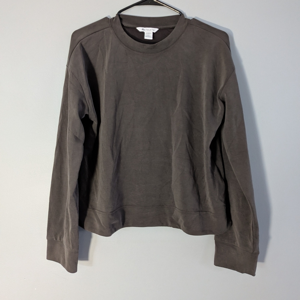 Athleta Cozy‎ Long Sleeve Sweatshirt Women’s Medium Charcoal Gray